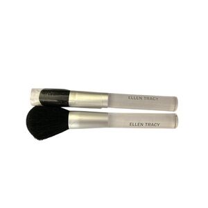 Ellen Tracy Silver and Black Makeup Brush Duo